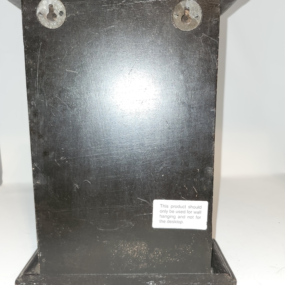 Navy blue carved wood wall mount key storage box - Picture 7 of 7